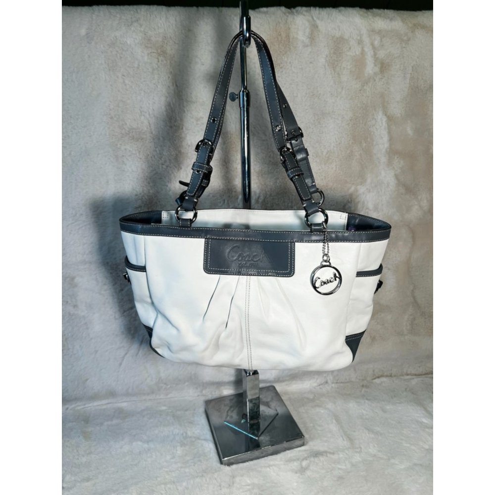 Coach Leather Shoulder Bag w/ Purple Lining
